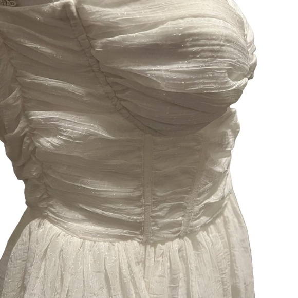 Lena White Bustier Strapless Cocktail Dress Women's Size Large Fully Lined - Picture 6 of 16